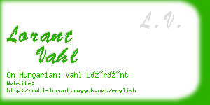 lorant vahl business card